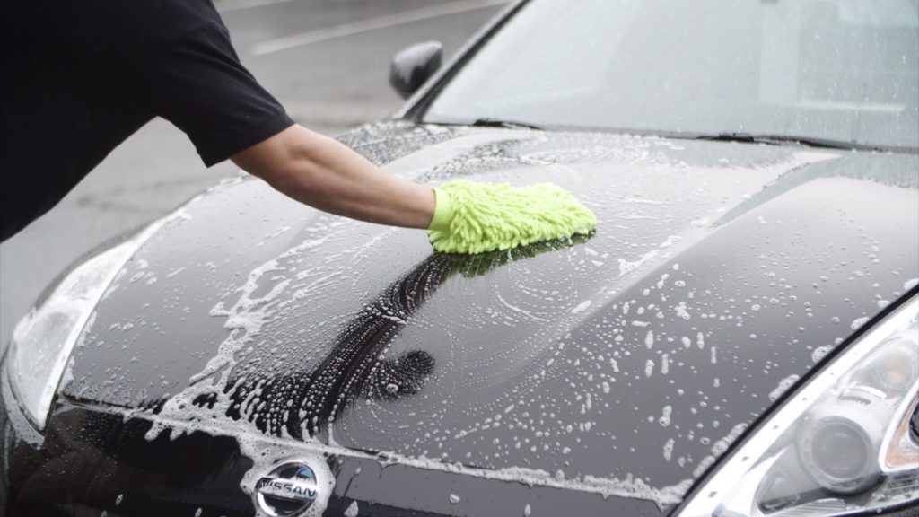 Outdoor Car Wash with Foam Soap Stock Image - Image of clean, hand:  259302901